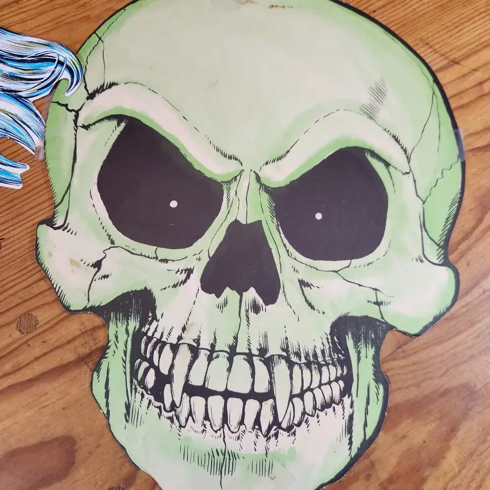 Vintage 1979 Halloween Decorations Cardboard Cutout Witch Skeleton Pumpkin USA